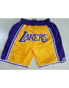 Los Angeles Lakers Yellow Just Don Shorts