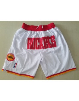 Houston Rockets White Just Don Shorts