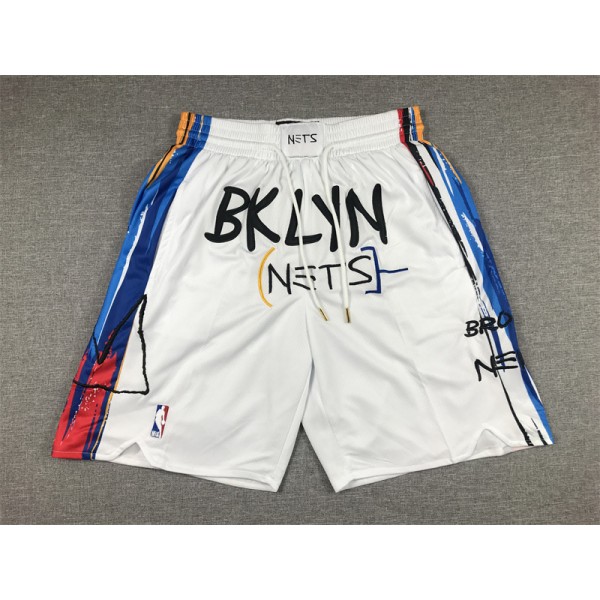 Brooklyn Nets White Just Don Shorts