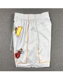 Miami Heat White Just Don Shorts