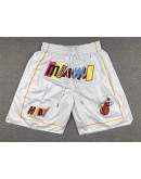 Miami Heat White Just Don Shorts