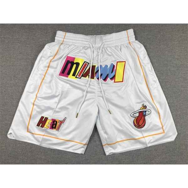 Miami Heat White Just Don Shorts