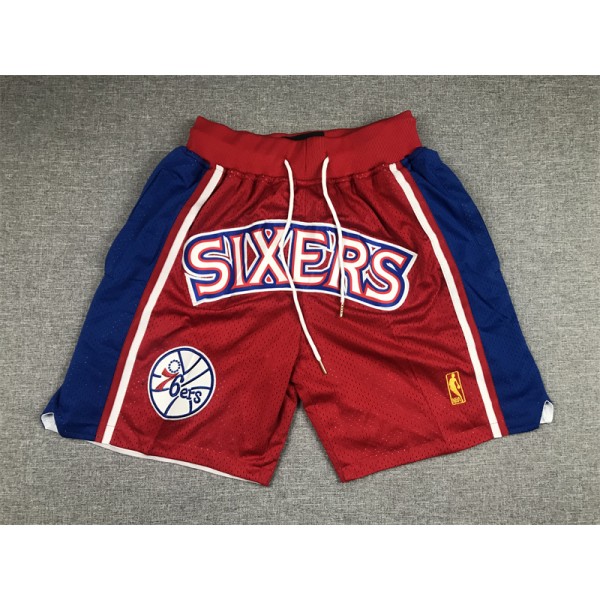 Philadelphia 76ers Red Just Don Shorts