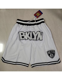 Brooklyn Nets White Just Don Shorts