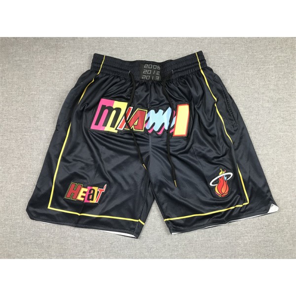 Miami Heat Black Just Don Shorts