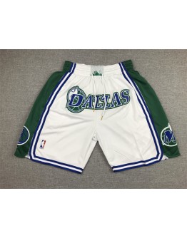 Dallas Mavericks White Just Don Shorts