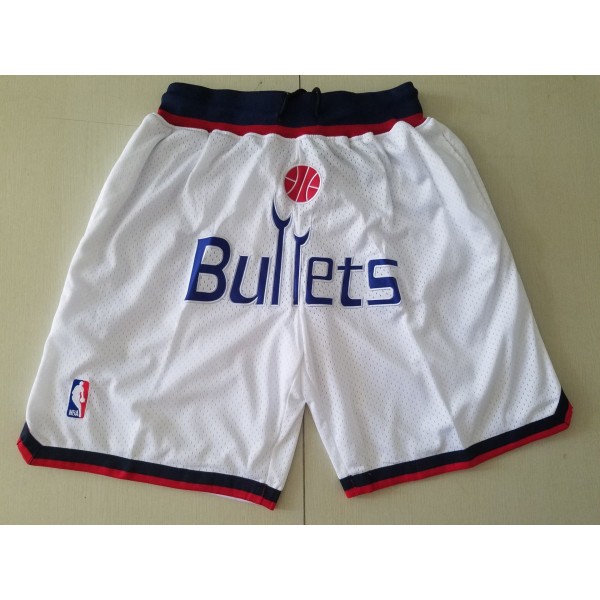 Washington Bullets White  Just Don Shorts