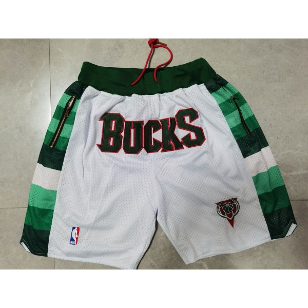 Milwaukee Bucks White Just Don Shorts