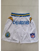 Los Angeles Chargers White Just Don Shorts