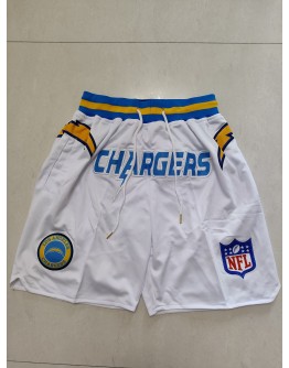 Los Angeles Chargers White Just Don Shorts