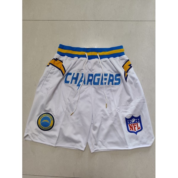 Los Angeles Chargers White Just Don Shorts