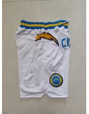 Los Angeles Chargers White Just Don Shorts