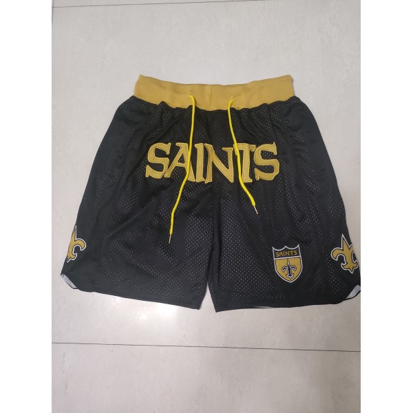 New Orleans Saints Black Just Don Shorts