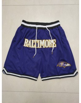 Baltimore Ravens Blue Just Don Shorts