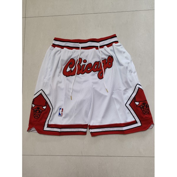 Chicago Bulls White Just Don Shorts