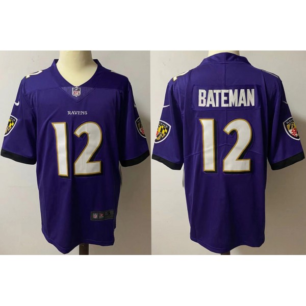 Rashod Bateman #12  Baltimore Ravens Jersey