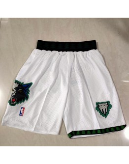 Minnesota Timberwolves White Shorts