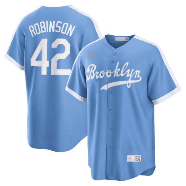 Jackie Robinson Brooklyn Dodgers Nike Alternate Cooperstown Collection Player Jersey - Light Blue