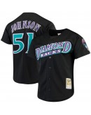 Randy Johnson Arizona Diamondbacks Mitchell & Ness Big & Tall Cooperstown Collection Mesh Button-Up Jersey- Black