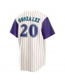 Luis Gonzalez Arizona Diamondbacks Nike Alternate Cooperstown Collection Player Jersey - Cream/Purple