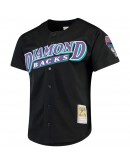 Randy Johnson Arizona Diamondbacks Mitchell & Ness Big & Tall Cooperstown Collection Mesh Button-Up Jersey- Black