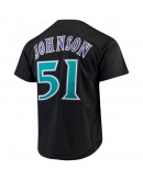 Randy Johnson Arizona Diamondbacks Mitchell & Ness Big & Tall Cooperstown Collection Mesh Button-Up Jersey- Black