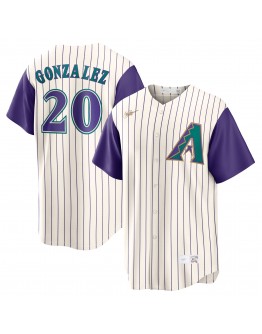 Luis Gonzalez Arizona Diamondbacks Nike Alternate Cooperstown Collection Player Jersey - Cream/Purple