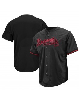 Atlanta Braves Big & Tall Pop Fashion Jersey - Black/Red