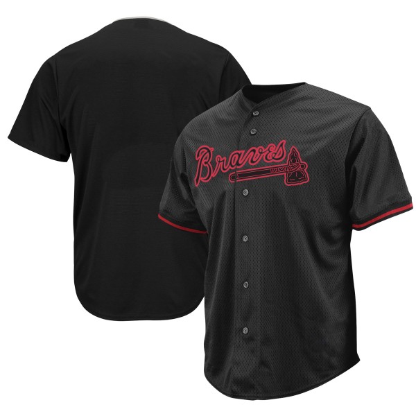 Atlanta Braves Big & Tall Pop Fashion Jersey - Black/Red