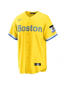 Rafael Devers Boston Red Sox Nike City Connect Replica Player Jersey - Gold/Light Blue