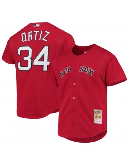 David Ortiz Boston Red Sox Mitchell & Ness Cooperstown Collection Mesh Batting Practice Jersey - Red