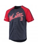 Boston Red Sox Stitches Button-Down Raglan Replica Jersey - Navy