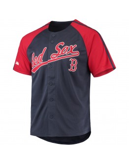 Boston Red Sox Stitches Button-Down Raglan Replica Jersey - Navy