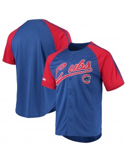 Chicago Cubs Stitches Button-Down Raglan Replica Jersey - Royal