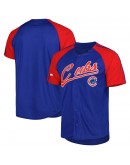 Chicago Cubs Stitches Button-Down Raglan Fashion Jersey - Royal