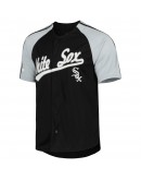 Chicago White Sox Stitches Button-Down Raglan Fashion Jersey - Black