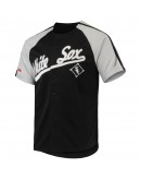 Chicago White Sox Stitches Button-Down Raglan Replica Jersey - Black