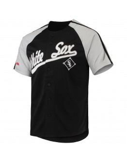 Chicago White Sox Stitches Button-Down Raglan Replica Jersey - Black