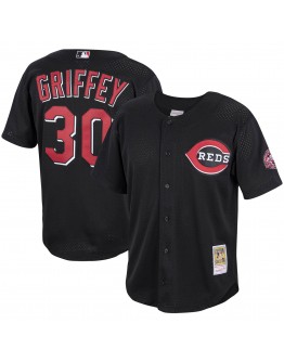 Ken Griffey Jr. Cincinnati Reds Mitchell & Ness Cooperstown Collection Batting Practice Jersey - Black