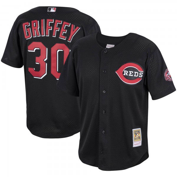 Ken Griffey Jr. Cincinnati Reds Mitchell & Ness Cooperstown Collection Batting Practice Jersey - Black