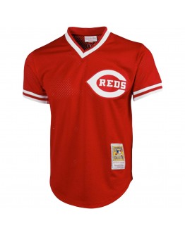 Johnny Bench Cincinnati Reds Mitchell & Ness Cooperstown Collection Big & Tall Mesh Batting Practice Jersey - Red