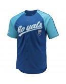 Kansas City Royals Stitches Button-Down Raglan Replica Jersey - Royal