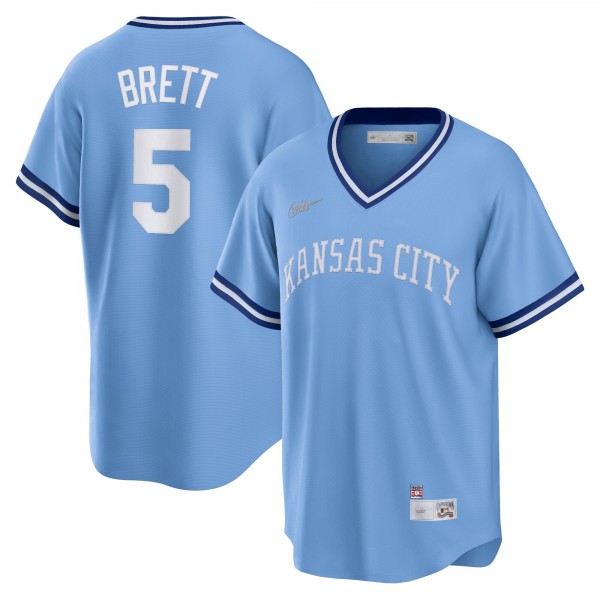 George Brett Kansas City Royals Nike Road Cooperstown Collection Player Jersey - Light Blue