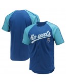 Kansas City Royals Stitches Button-Down Raglan Replica Jersey - Royal