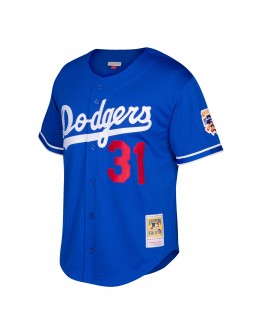 Mike Piazza Los Angeles Dodgers Mitchell & Ness Cooperstown Collection Mesh Batting Practice Jersey - Royal