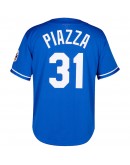 Mike Piazza Los Angeles Dodgers Mitchell & Ness Big & Tall Cooperstown Collection Mesh Button-Up Jersey- Royal