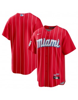 Miami Marlins Nike City Connect Replica Team Jersey - Red