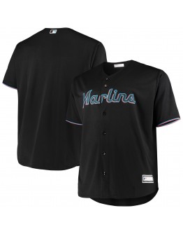 Miami Marlins Big & Tall Replica Team Jersey - Black