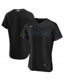 Miami Marlins Nike Alternate Authentic Team Jersey - Black