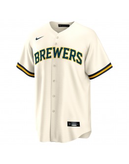 Joey Wiemer Milwaukee Brewers Nike Home Replica Player Jersey - Cream